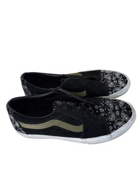 Vans Sk-8 Low Paisley Print Black White Green